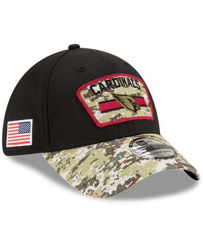 Shop New Era Men's Black-camouflage Arizona Cardinals 2021 Salute To Service 39thirty Flex Hat