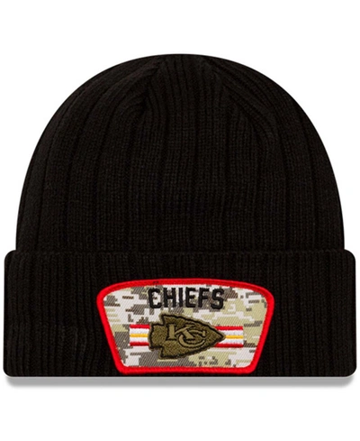 Shop New Era Men's Black Kansas City Chiefs 2021 Salute To Service Cuffed Knit Hat