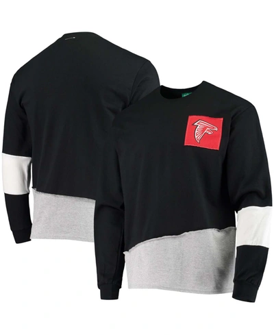 Shop Refried Apparel Men's Black Atlanta Falcons Angle Long Sleeve T-shirt