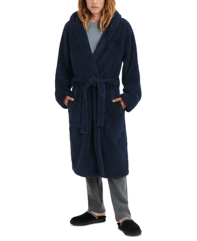 Shop Ugg Men's Fleece Hooded Robe In Twilight