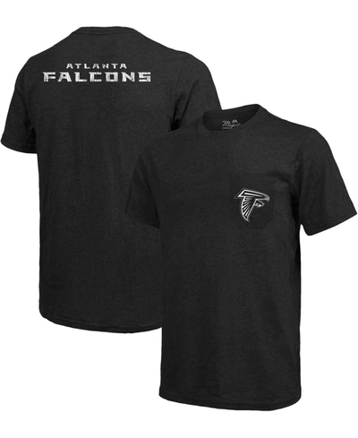 Shop Majestic Atlanta Falcons Tri-blend Pocket Heathered Black T-shirt