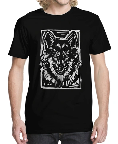 Shop Beachwood Men's Wolf Wood Cut Graphic T-shirt In Black