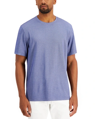 Shop Alfani Men's Solid Supima Blend Crewneck T-shirt, Created For Macy's In Pompador Blue O