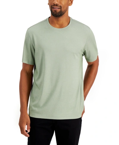 Shop Alfani Men's Solid Supima Blend Crewneck T-shirt, Created For Macy's In Sage Opd