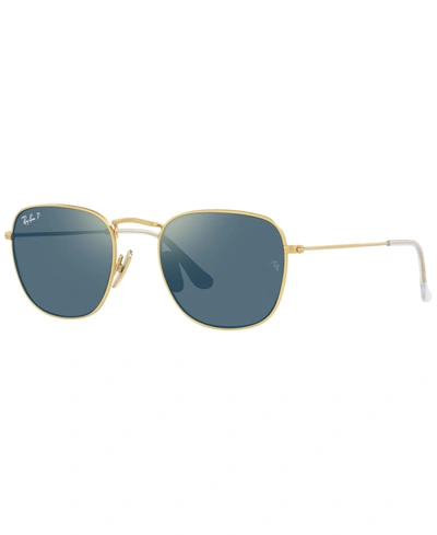 Shop Ray Ban Men's Polarized Sunglasses, Rb8157 51 Frank Titanium In Gold-tone