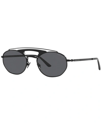 Shop Giorgio Armani Men's Sunglasses, Ar6116 53 In Matte Black