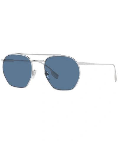 Shop Burberry Men's Sunglasses, Be3126 53 In Silver-tone