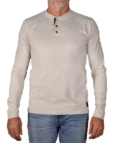 Shop Vintage Men's Modern Fit Stretch Jersey Henley T-shirt In Oatmeal