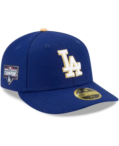 Shop New Era Men's Royal Los Angeles Dodgers 2021 Gold Program Low Profile 59fifty Fitted Hat