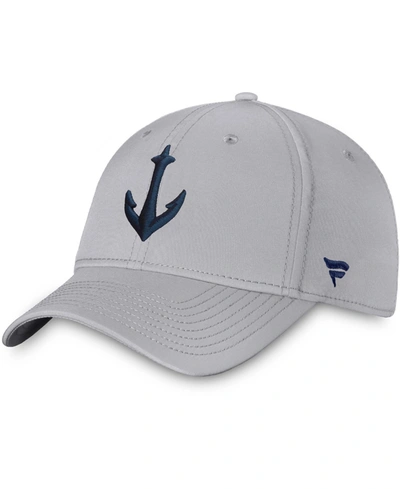 Shop Fanatics Men's Gray Seattle Kraken Secondary Logo Flex Hat