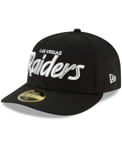 Shop New Era Men's Black Las Vegas Raiders Omaha Script Low Profile 59fifty Fitted Hat
