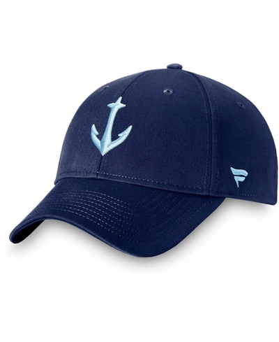 Shop Fanatics Men's Deep Sea Navy Blue Seattle Kraken Core Secondary Logo Adjustable Hat