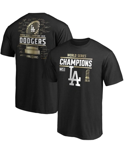 Shop Fanatics Men's Big And Tall Black Los Angeles Dodgers 2020 World Series Champions Signature Roster T-shirt