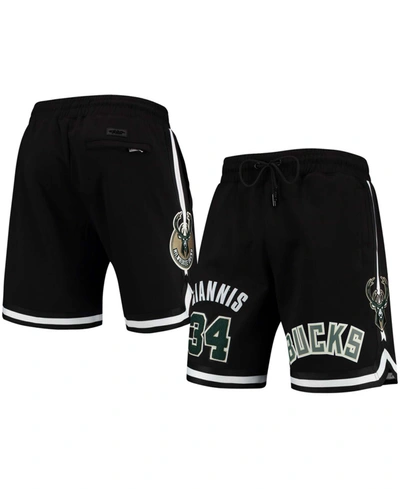 Shop Pro Standard Men's  Giannis Antetokounmpo Black Milwaukee Bucks Player Shorts