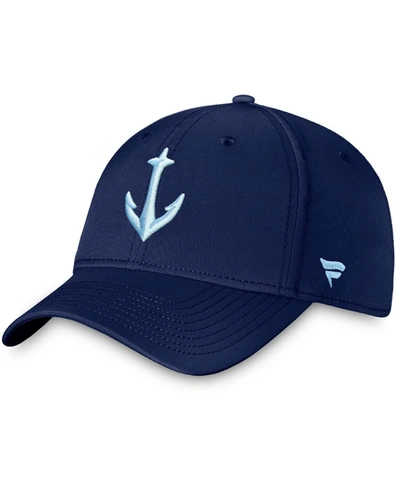 Shop Fanatics Men's Deep Sea Navy Blue Seattle Kraken Secondary Logo Flex Hat