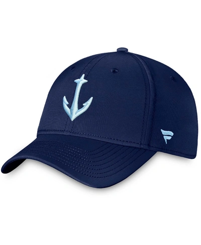 Fanatics Men's Deep Sea Navy Blue Seattle Kraken Secondary Logo Flex Hat In Navy