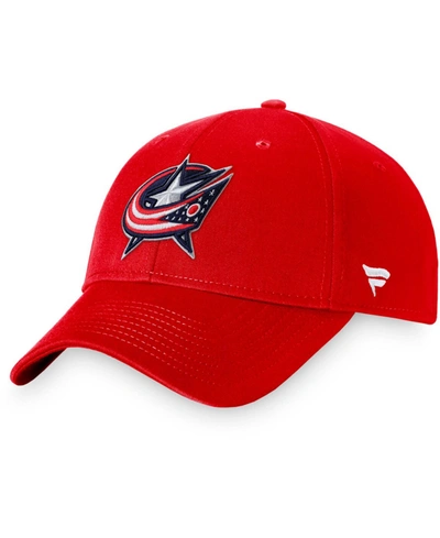 Shop Fanatics Men's Red Columbus Blue Jackets Core Adjustable Hat
