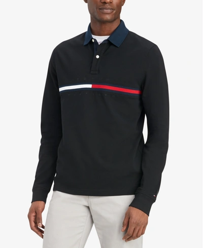 Tommy Hilfiger Men's Big And Tall Tanner Long Sleeve Custom-fit Polo Shirt  In Cs Deep Kn | ModeSens