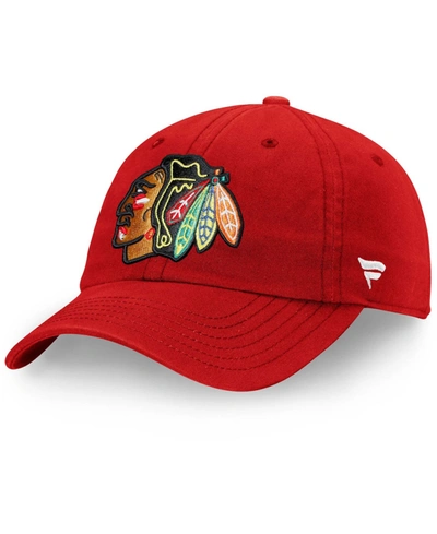 Fanatics Men's Red Chicago Blackhawks Core Primary Logo Adjustable Hat In Red