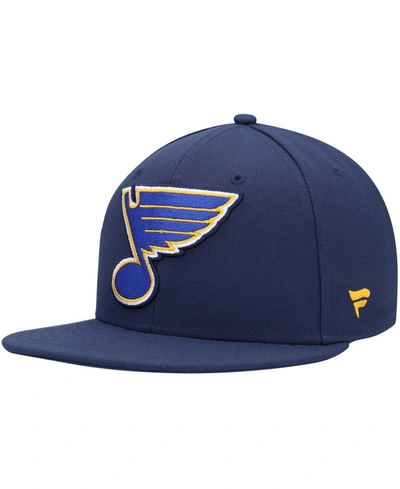 Shop Fanatics Men's Navy St. Louis Blues Core Primary Logo Fitted Hat