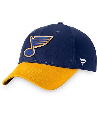 Shop Fanatics Men's Navy, Gold St. Louis Blues Core Adjustable Hat In Navy/gold-tone