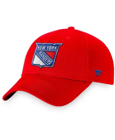 Shop Fanatics Men's Red New York Rangers Core Adjustable Hat