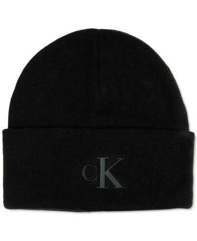 Shop Calvin Klein Men's Logo Cuff Hat In Black