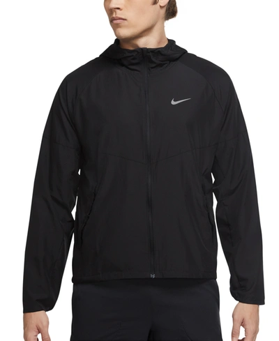 Shop Nike Miler Men's Repel Running Jacket In Black