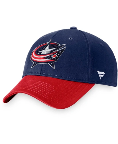 Shop Fanatics Men's Navy, Red Columbus Blue Jackets Core Adjustable Hat In Navy/red