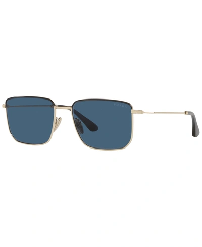 Shop Prada Men's Sunglasses, Pr 52ys 56 In Blue/pale Gold-tone