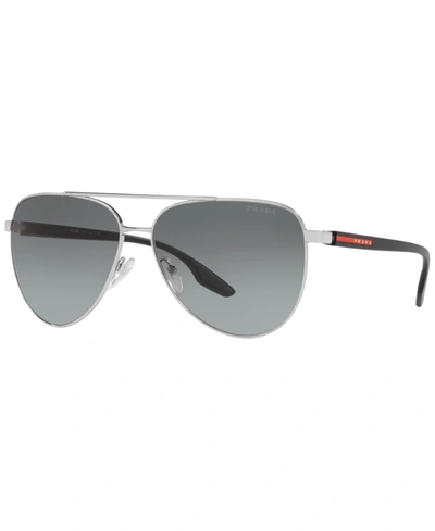 Shop Prada Men's Sunglasses, Ps 52ws 61 In Silver-tone