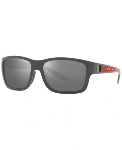 Shop Prada Men's Polarized Sunglasses, Ps 01ws 59 In Gray Rubber