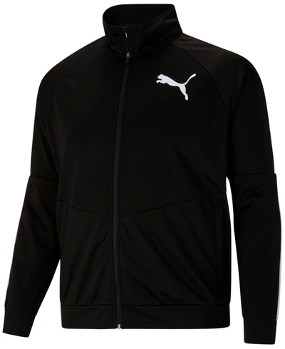 Shop Puma Men's Contrast Logo Tricot Jacket 2.0 In Black/white