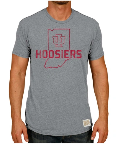 Shop Retro Brand Men's Heather Gray Indiana Hoosiers Vintage-inspired Tri-blend T-shirt