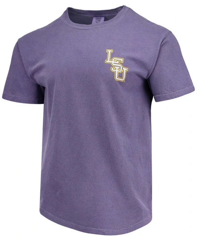 Shop Image One Men's Purple Lsu Tigers Baseball Flag Comfort Colors T-shirt