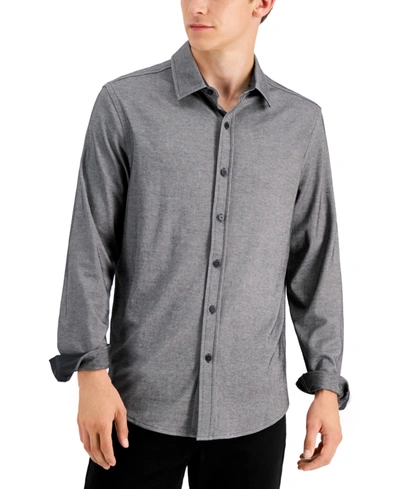 Shop Alfani Men's Regular-fit Supima Cotton Birdseye Shirt, Created For Macy's In Dark Lead Opd