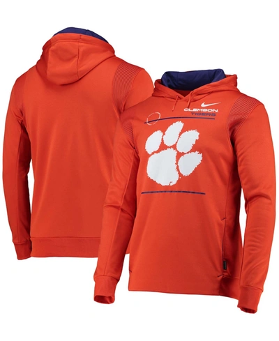 Shop Nike Men's Clemson Tigers 2021 Player Sideline Performance Hoodie In Orange