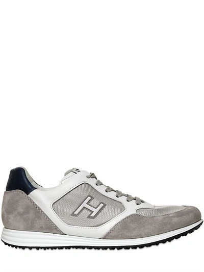 Hogan 20mm Olympia X Leather Running Sneakers In White/grey