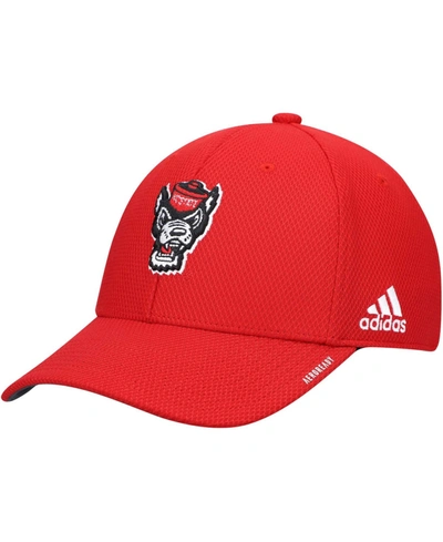Shop Adidas Originals Men's Red Nc State Wolfpack 2021 Sideline Coaches Aeroready Flex Hat