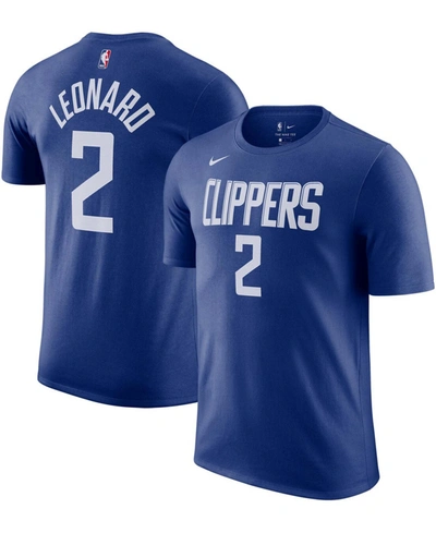 Shop Nike Men's Kawhi Leonard Royal La Clippers Name & Number T-shirt