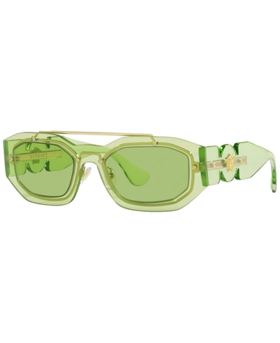 Shop Versace Unisex Sunglasses, Ve2236 59 In Transparent Light Green
