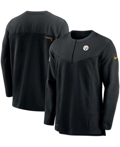 Shop Nike Men's Black Pittsburgh Steelers Sideline Half-zip Uv Performance Jacket