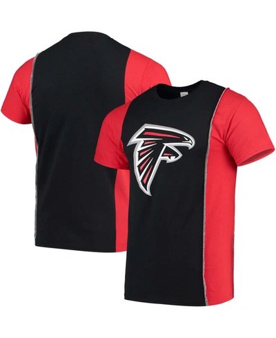 Shop Refried Apparel Men's Black, Red Atlanta Falcons Upcycled Split T-shirt In Black/red