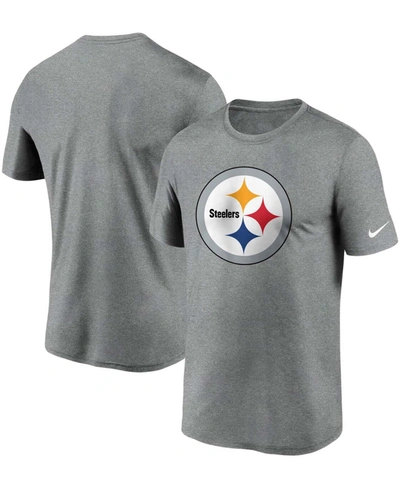 Nike Gray Pittsburgh Steelers Logo Essential T-shirt In Heather Charcoal
