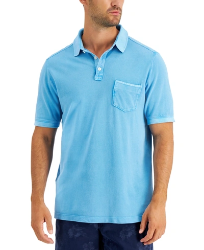 Shop Tommy Bahama Men's Sunny Isles Pocket Polo Shirt In Blue Topaz
