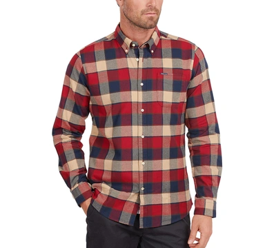Shop Barbour Men's Valley Tailored-fit Shirt In Rich Red