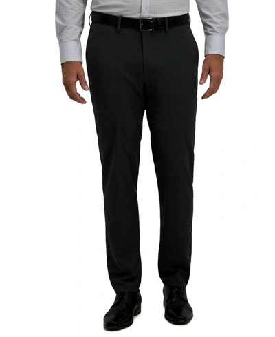 Shop Haggar J.m.  Men's 4-way Stretch Glen Plaid Slim Fit Flat Front Dress Pant In Dark Grey