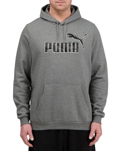 Shop Puma Men's Big & Tall Regular-fit Logo-print Fleece Hoodie In Mgh