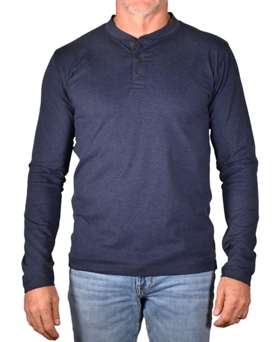 Shop Vintage Men's Stretch Jersey 3 Button Henley T-shirt In Navy