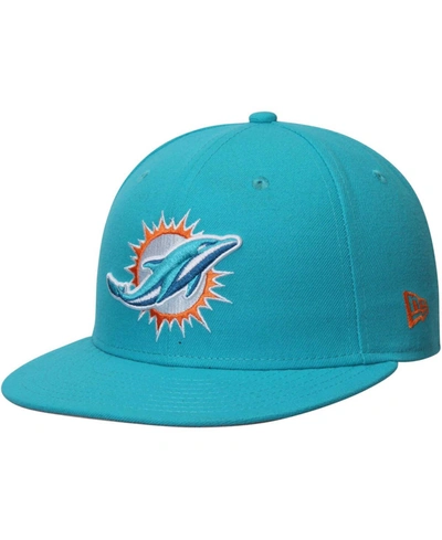 Shop New Era Men's Dolphins Aqua Nfl Omaha 59fifty Hat